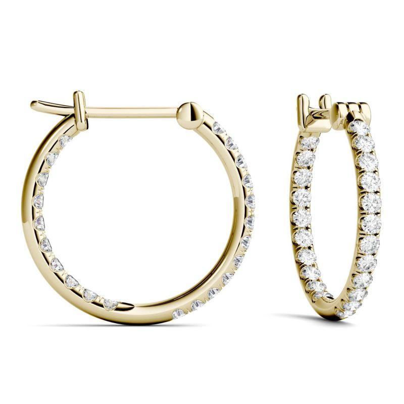 925 Sterling Silver Round Cut Cubic Zirconia Hoop Earrings