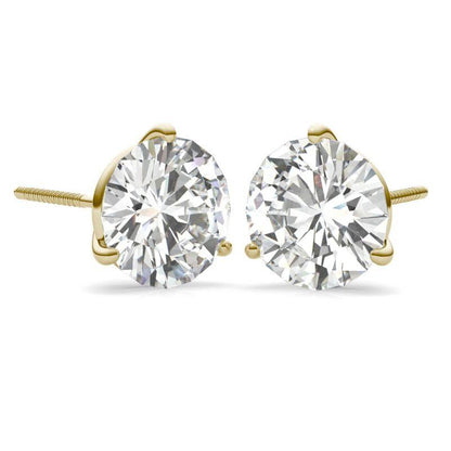 925 Sterling Silver Round Cut Cubic Zirconia Diamond Stud Earrings