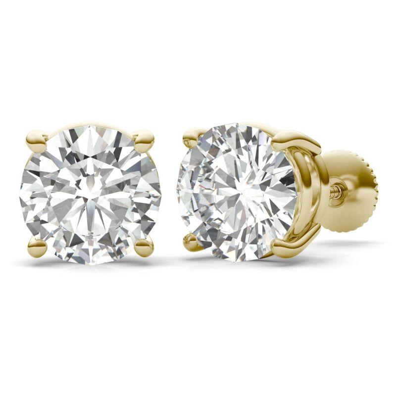 925 Sterling Sliver Round Cut Cubic Zirconia Moissanite Diamond Stud Earrings