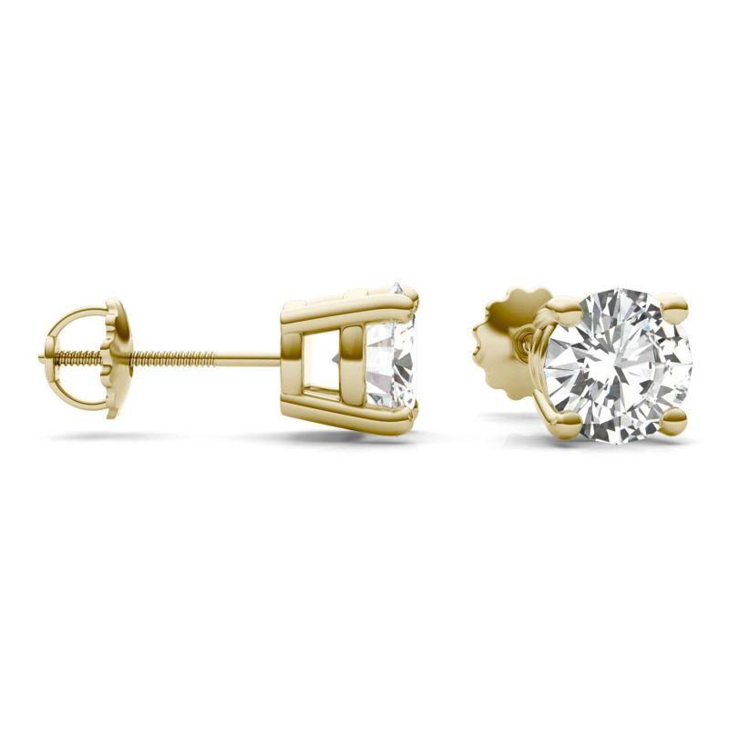 925 Sterling Silver Round Cut Cubic Zirconia Stud Earrings