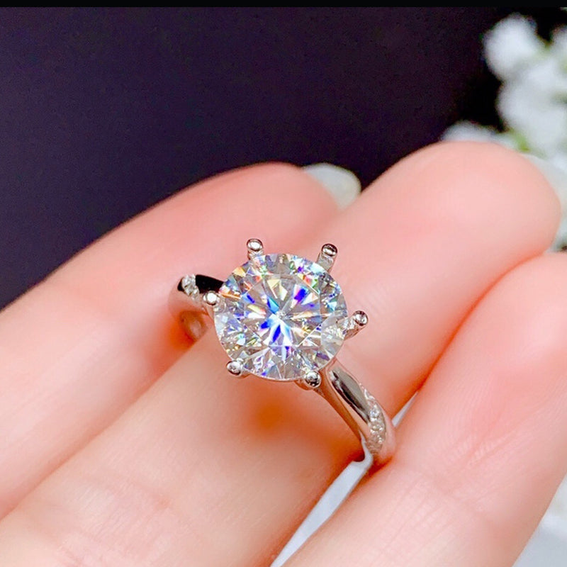 925 Sterling Silver Round CZ Simple Ring Adjustable