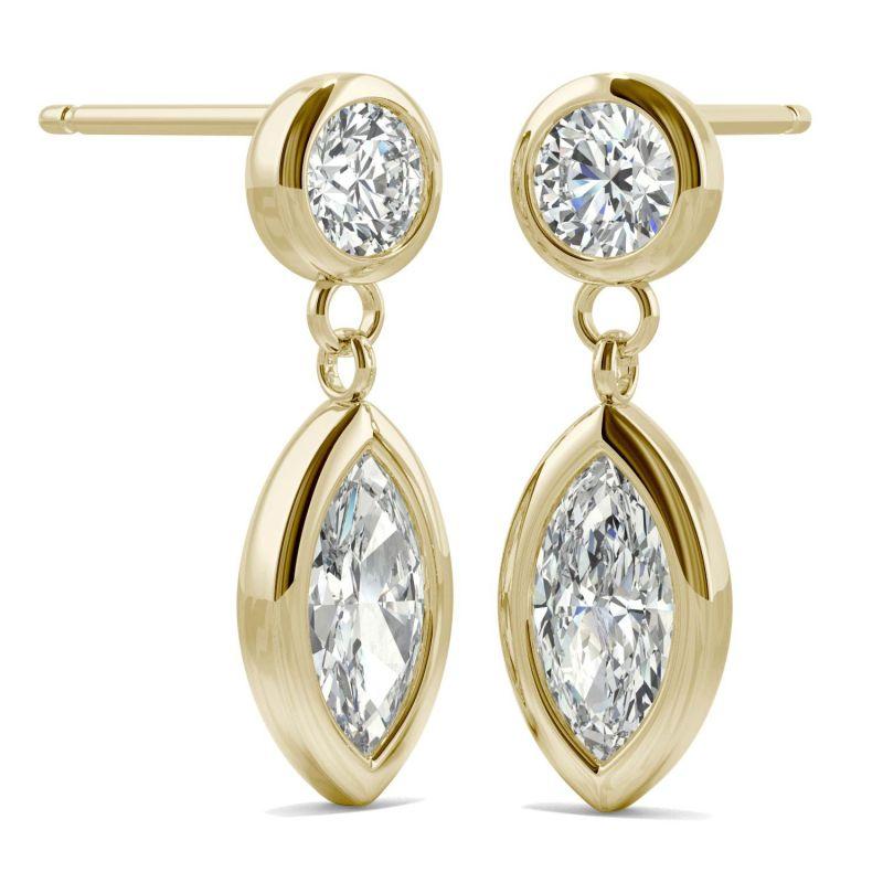 925 Sterling Sliver Marquise Cut Cubic Zirconia Drop Earrings