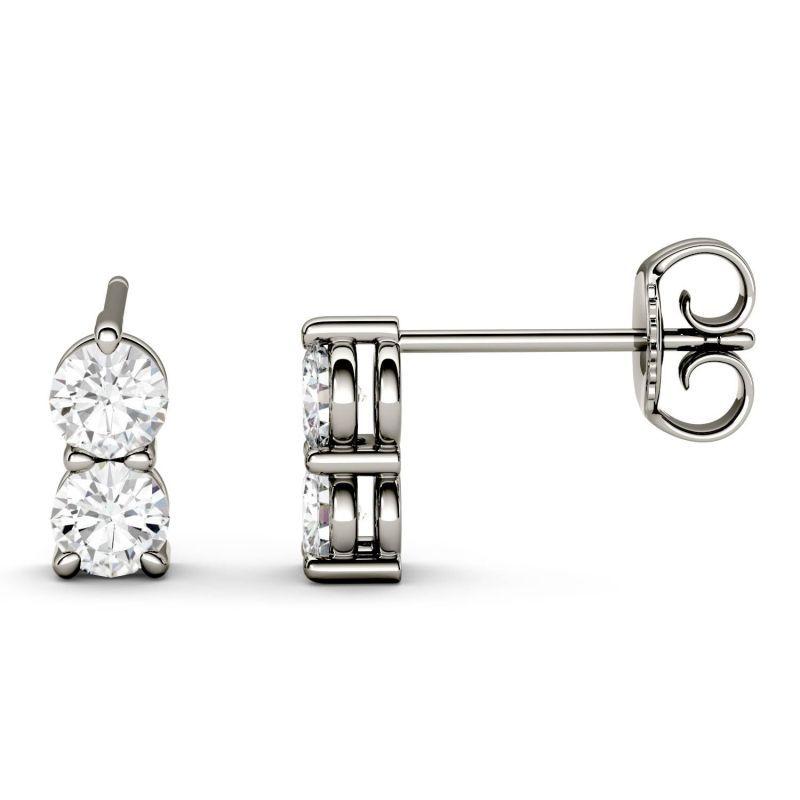 925 Sterling Sliver Round Cut Cubic Zirconia Drop Earrings