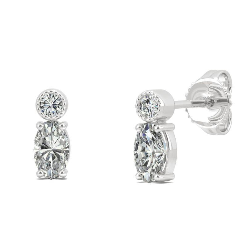 925 Sterling Sliver Oval Cut Stud Earrings