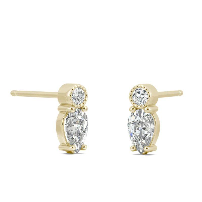 925 Sterling Sliver Pear Cut Stud Earrings