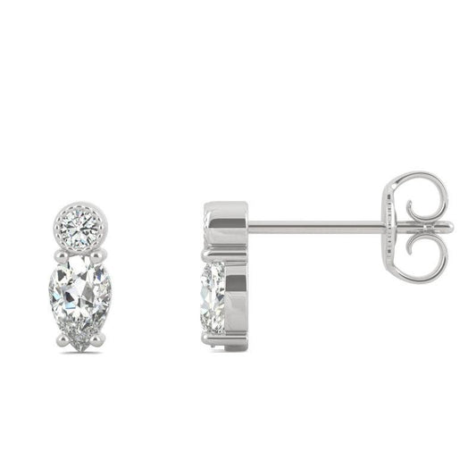 925 Sterling Sliver Pear Cut Stud Earrings