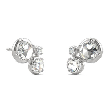 925 Sterling Sliver Round Cubic Zirconia Stud Earrings