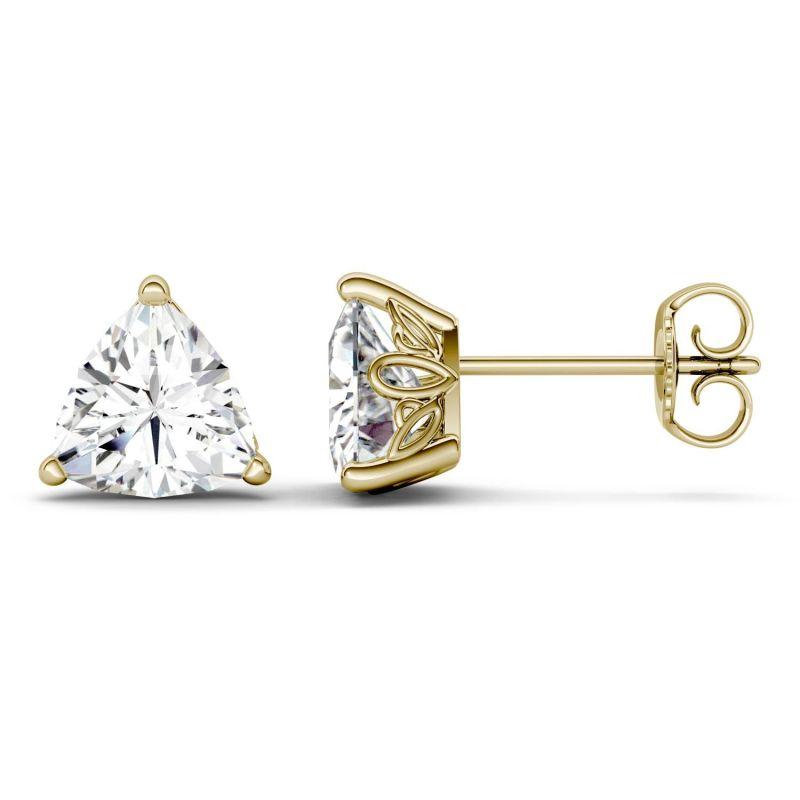 925 Sterling Sliver Trillion Moissanite Diamond Stud Earrings