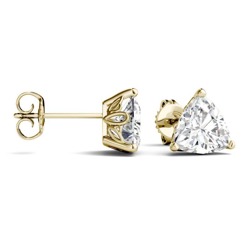 925 Sterling Sliver Trillion Moissanite Diamond Stud Earrings