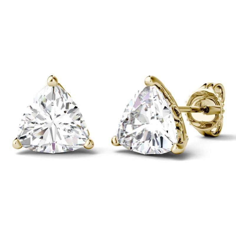 925 Sterling Sliver Trillion Moissanite Diamond Stud Earrings