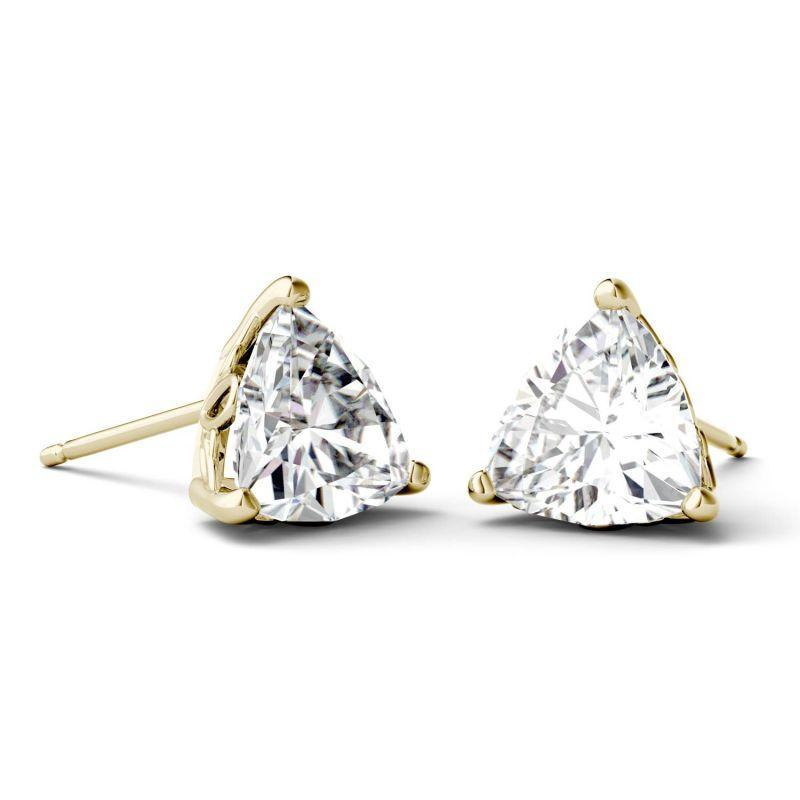 925 Sterling Sliver Trillion Moissanite Diamond Stud Earrings