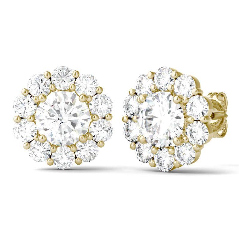 925 Sterling Sliver Round Cut Cubic Zirconia Halo Stud Earrings