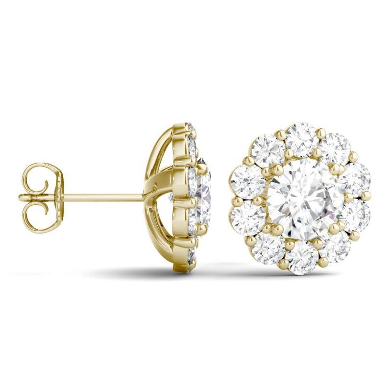 925 Sterling Sliver Round Cut Cubic Zirconia Halo Stud Earrings