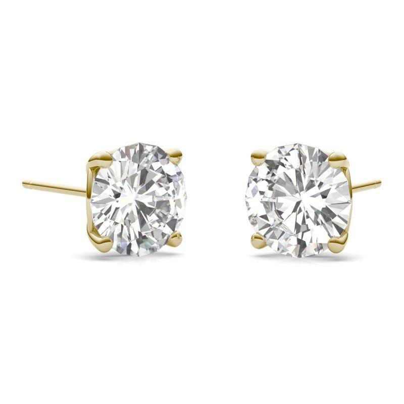 925 Sliver Round Cut Cubic Zirconia Solitaire Stud Earrings