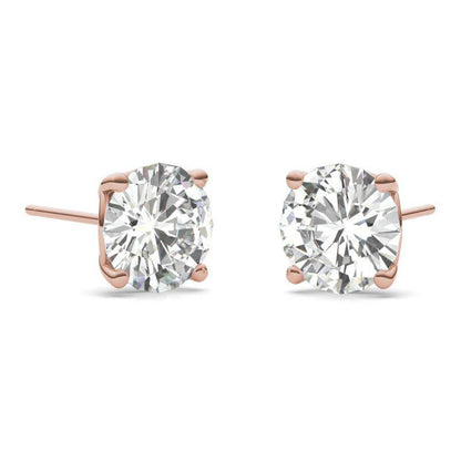 925 Sliver Round Cut Cubic Zirconia Solitaire Stud Earrings