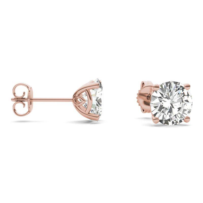 925 Sliver Round Cut Cubic Zirconia Solitaire Stud Earrings