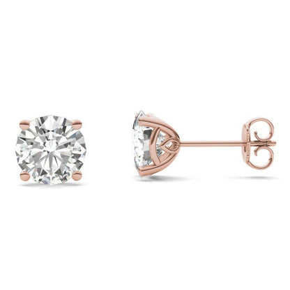 925 Sliver Round Cut Cubic Zirconia Solitaire Stud Earrings