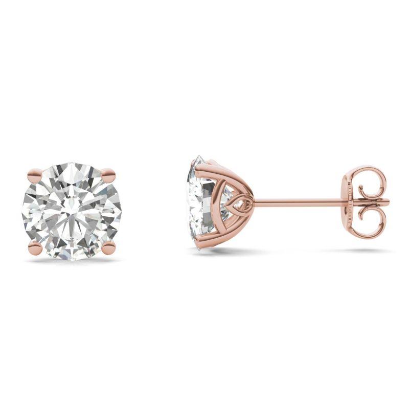 925 Sliver Round Cut Cubic Zirconia Solitaire Stud Earrings