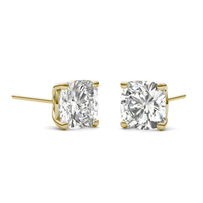 925 Sterling Sliver Cushion Cut Solitaire Stud Earrings