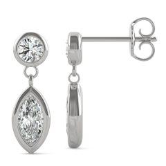 925 Sterling Sliver Marquise Cut Cubic Zirconia Drop Earrings