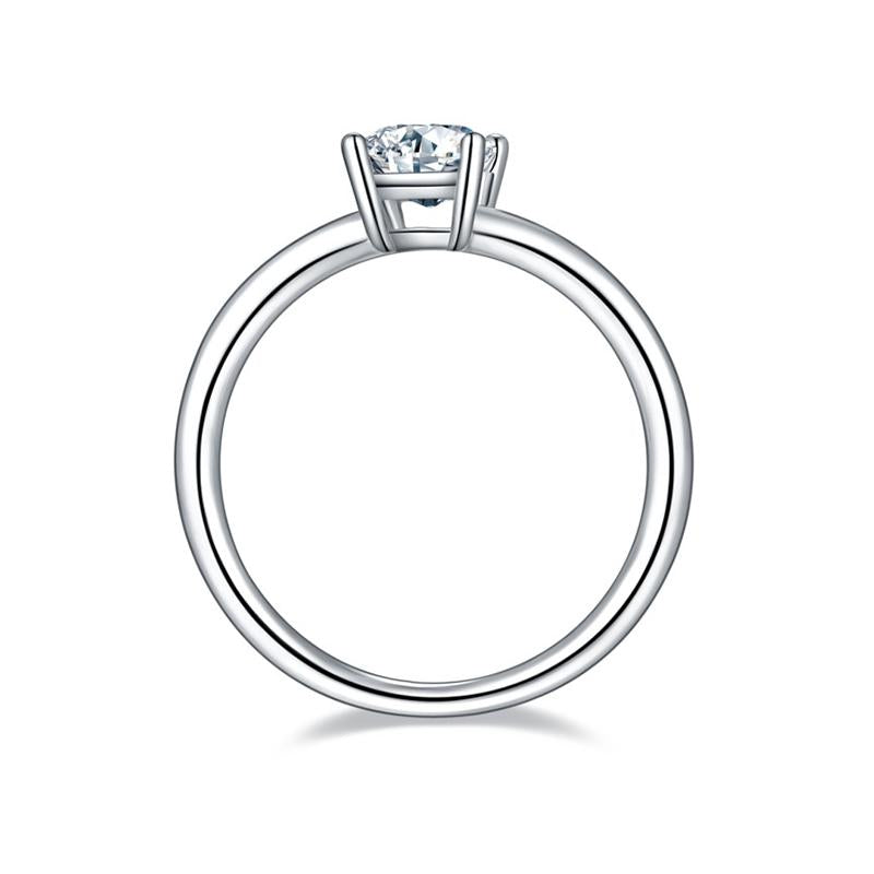 925 Sterling Silver Solitaire Emerald Cut CZ Ring