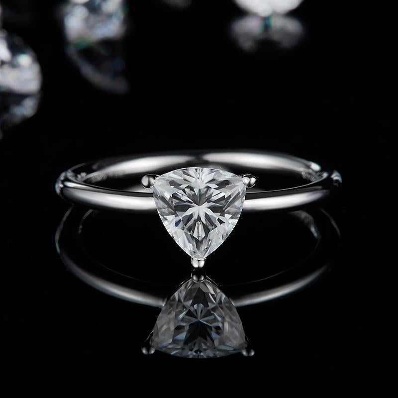 925 Sterling Silver Trillion Cut CZ Solitaire Ring