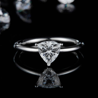 925 Sterling Silver Trillion Cut CZ Solitaire Ring