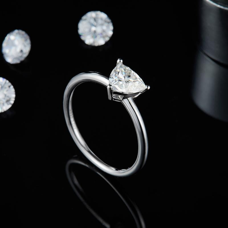 925 Sterling Silver Trillion Cut CZ Solitaire Ring