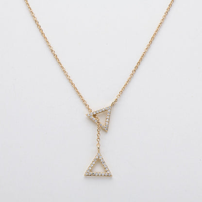 925 Sterling Silver Fashion Triangle Geometric Necklace