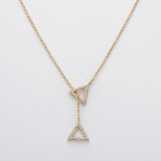 925 Sterling Silver Fashion Triangle Geometric Necklace