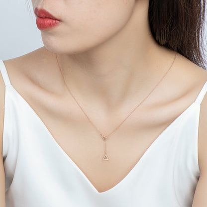 925 Sterling Silver Fashion Triangle Geometric Necklace