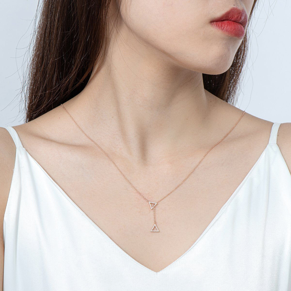 925 Sterling Silver Fashion Triangle Geometric Necklace