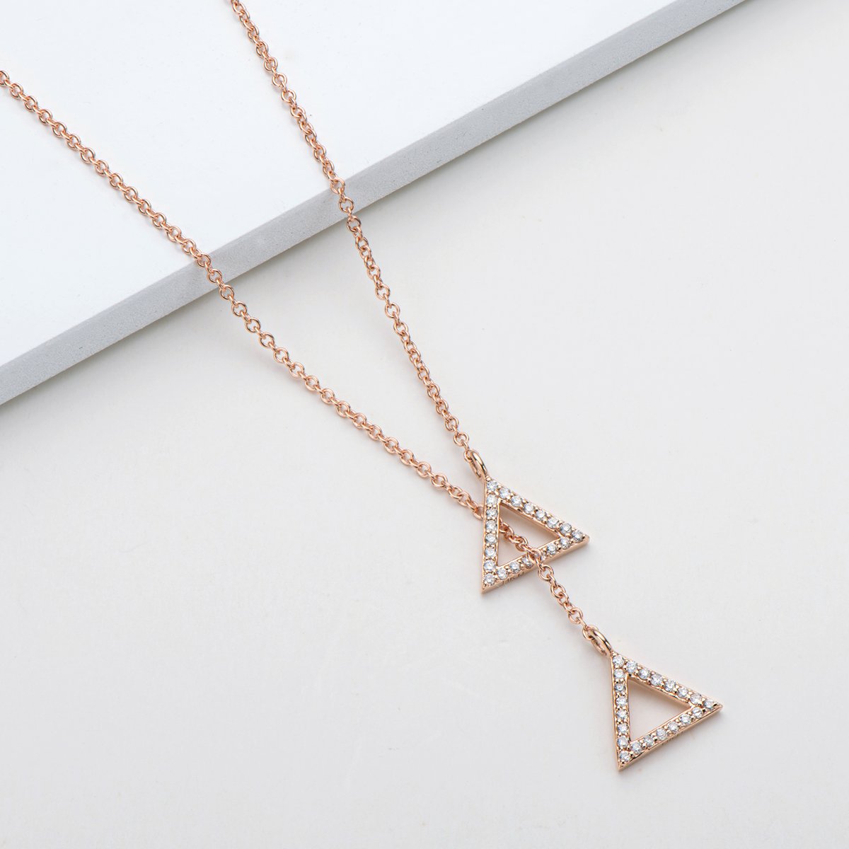 925 Sterling Silver Fashion Triangle Geometric Necklace