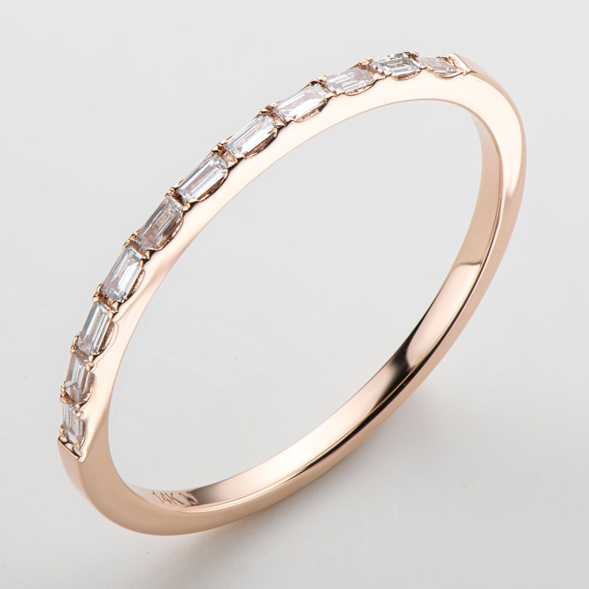 925 Silver Sterling Diamond Baguette Cut Fashion Band