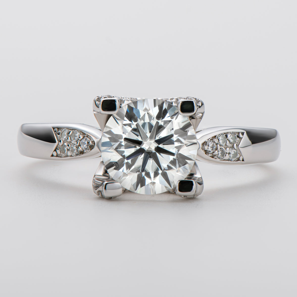 925 Sterling Silver Classic Round Cut CZ Multi Stone Setting Ring