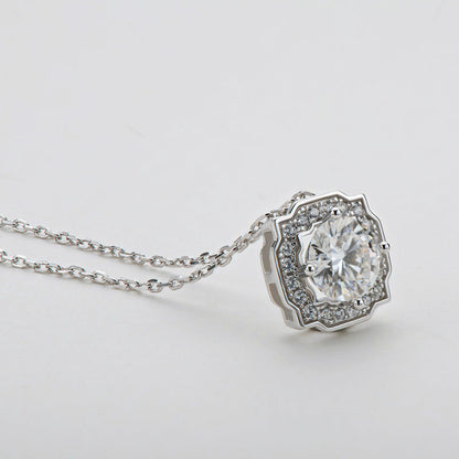 925 Sterling Silver Classic Brilliant Round CZ Pendant Necklace