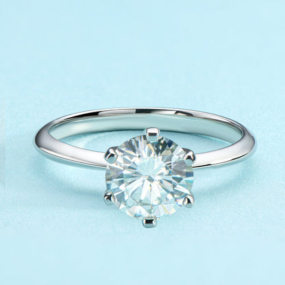 925 Sterling Silver Classic Round Brilliant Cut CZ Solitaire Ring