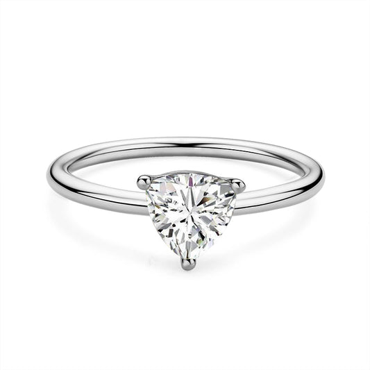 925 Sterling Silver Trillion Cut CZ Solitaire Ring