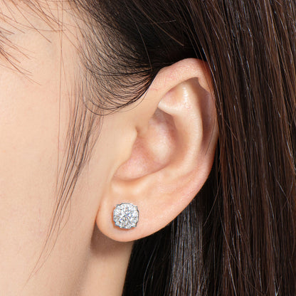 925 Sterling Silver Classic Round Cut Stud Earrings