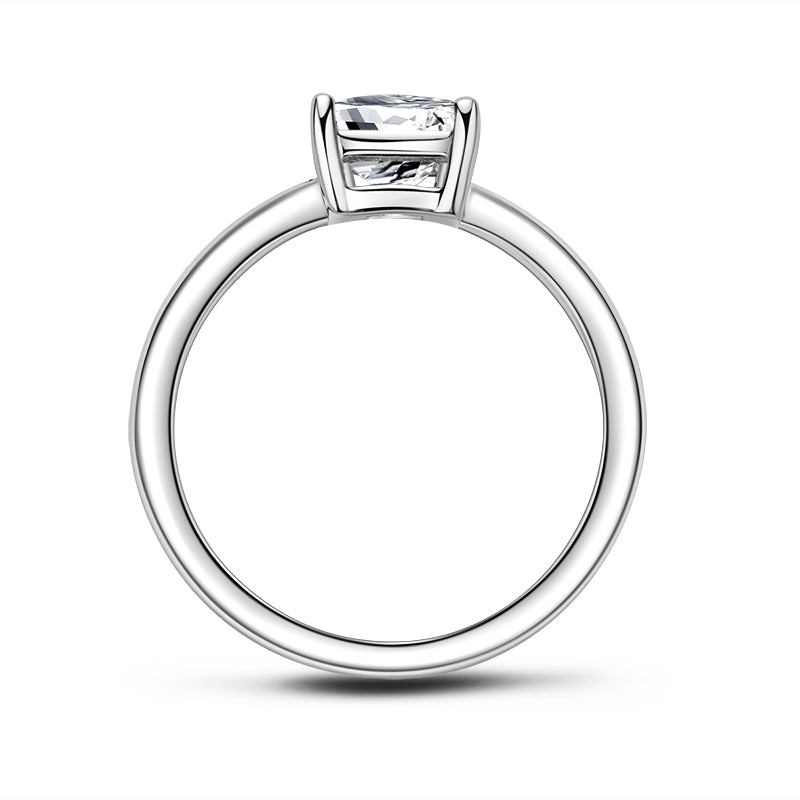 925 Sterling Silver Solitaire Princess Cut CZ Ring