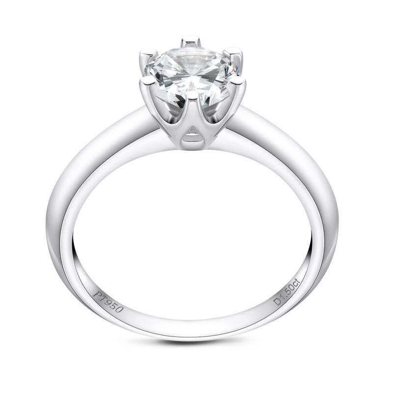 925 Sterling Silver Classic Round Cut CZ Solitaire Ring