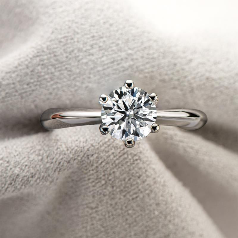 925 Sterling Silver Classic Round Brilliant Cut CZ Solitaire Ring