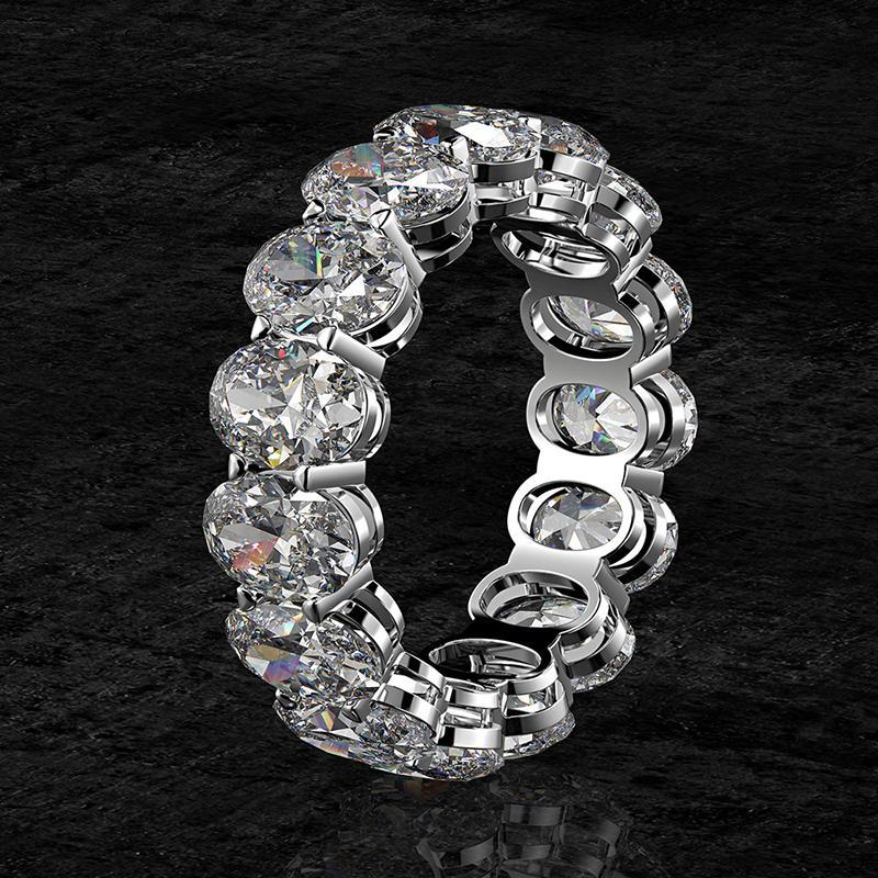 925 Sterling Silver Oval Cut Full Eternity CZ Band