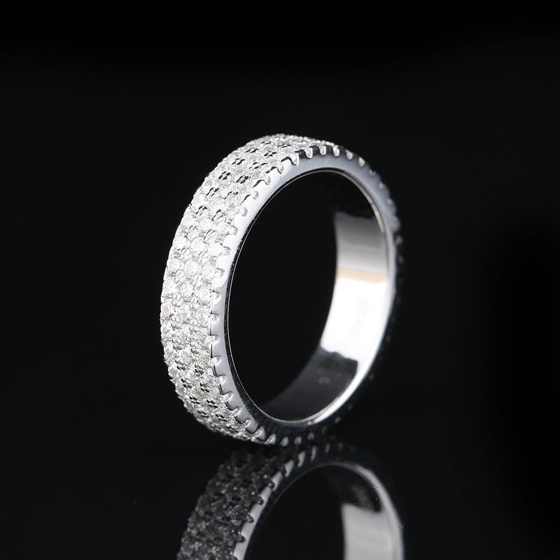 925 Sterling Silver Round Cut 925 Sterling Silver Full Eternity Wedding Band