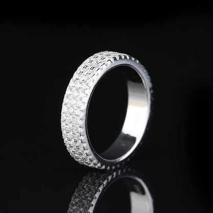 925 Sterling Silver Round Cut 925 Sterling Silver Full Eternity Wedding Band