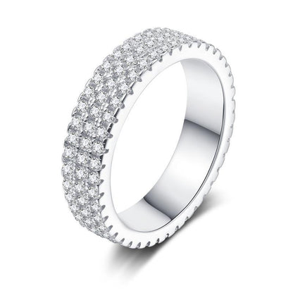 925 Sterling Silver Round Cut 925 Sterling Silver Full Eternity Wedding Band