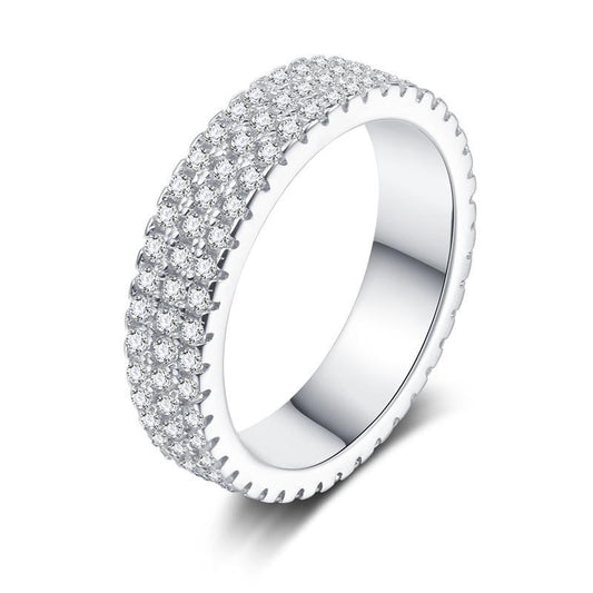 925 Sterling Silver Round Cut Full Eternity Band