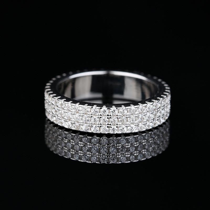 925 Sterling Silver Round Cut 925 Sterling Silver Full Eternity Wedding Band