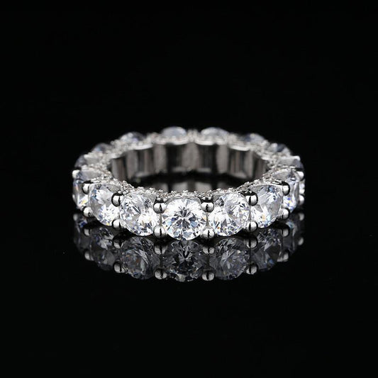 925 Sterling Silver Round Cut CZ Full Eternity Band