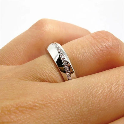 925 Sterling Silver Round Cut CZ Eternity Band